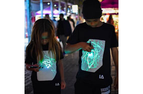 Illuminated Apparel Rechargeable Interactive Glow in The Dark T-Shirt